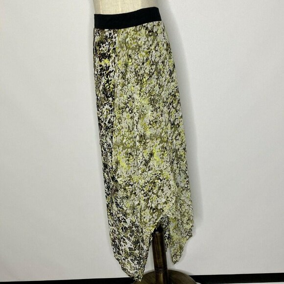 Lane Bryant Skirt Womens Plus 26 / 28 elastic waist Green Brown Sheer Layered - Picture 2 of 7